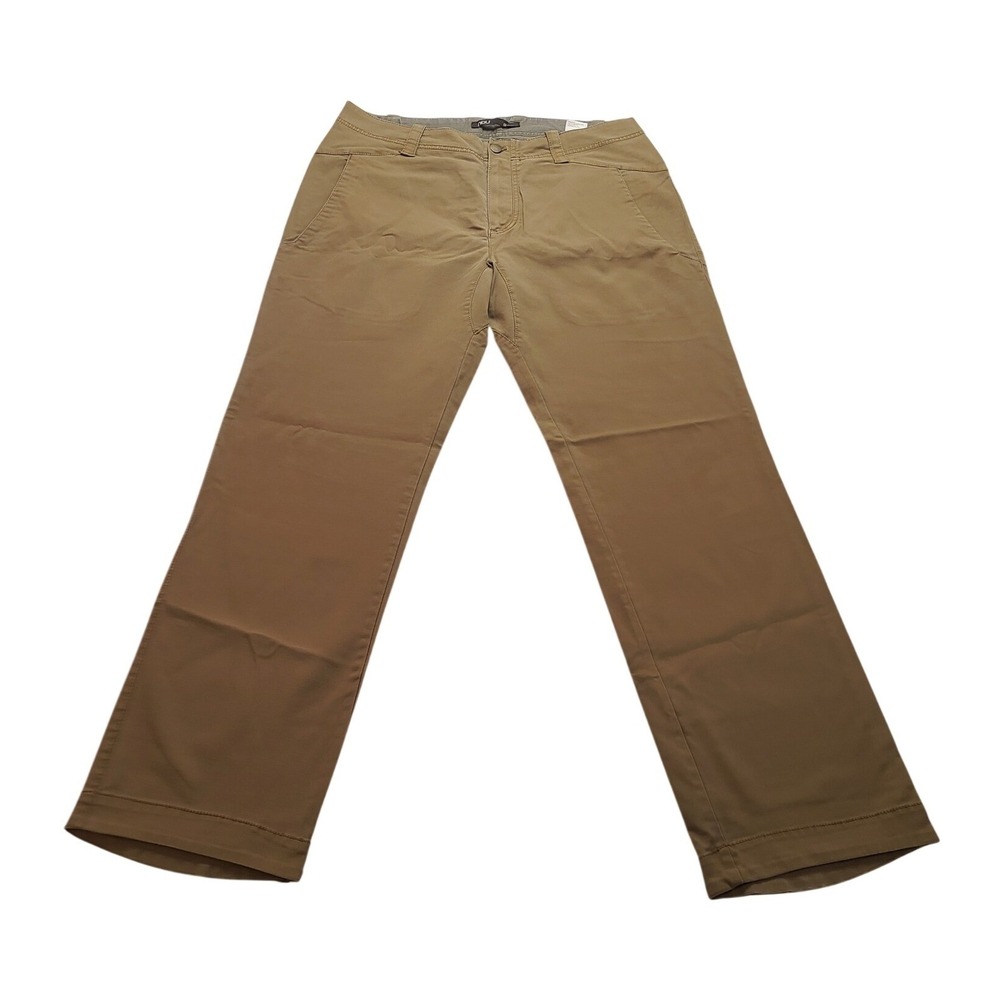 Nau Organic Cotton Men's 34x31 Spandex Khaki Chino Pants Tan  Flat Front‎ Pocket